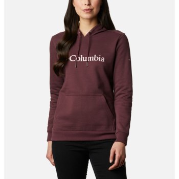 Columbia Logo, Sudaderas Con Capucha Vino Para Mujer | 159280-AOE